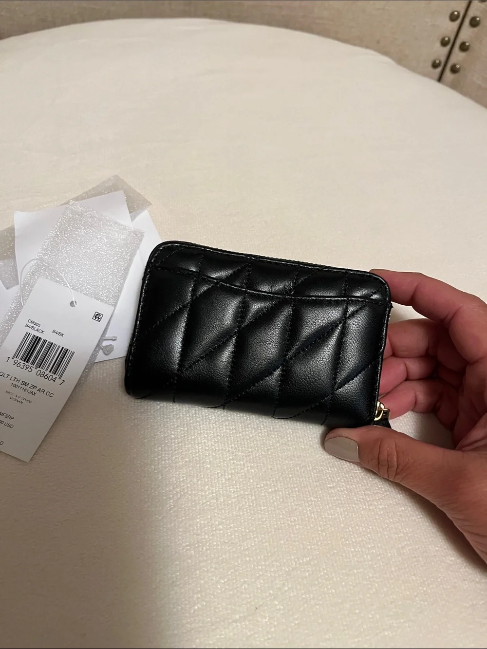 Coach quilted black leather zip wallet small - Picture 2 of 8